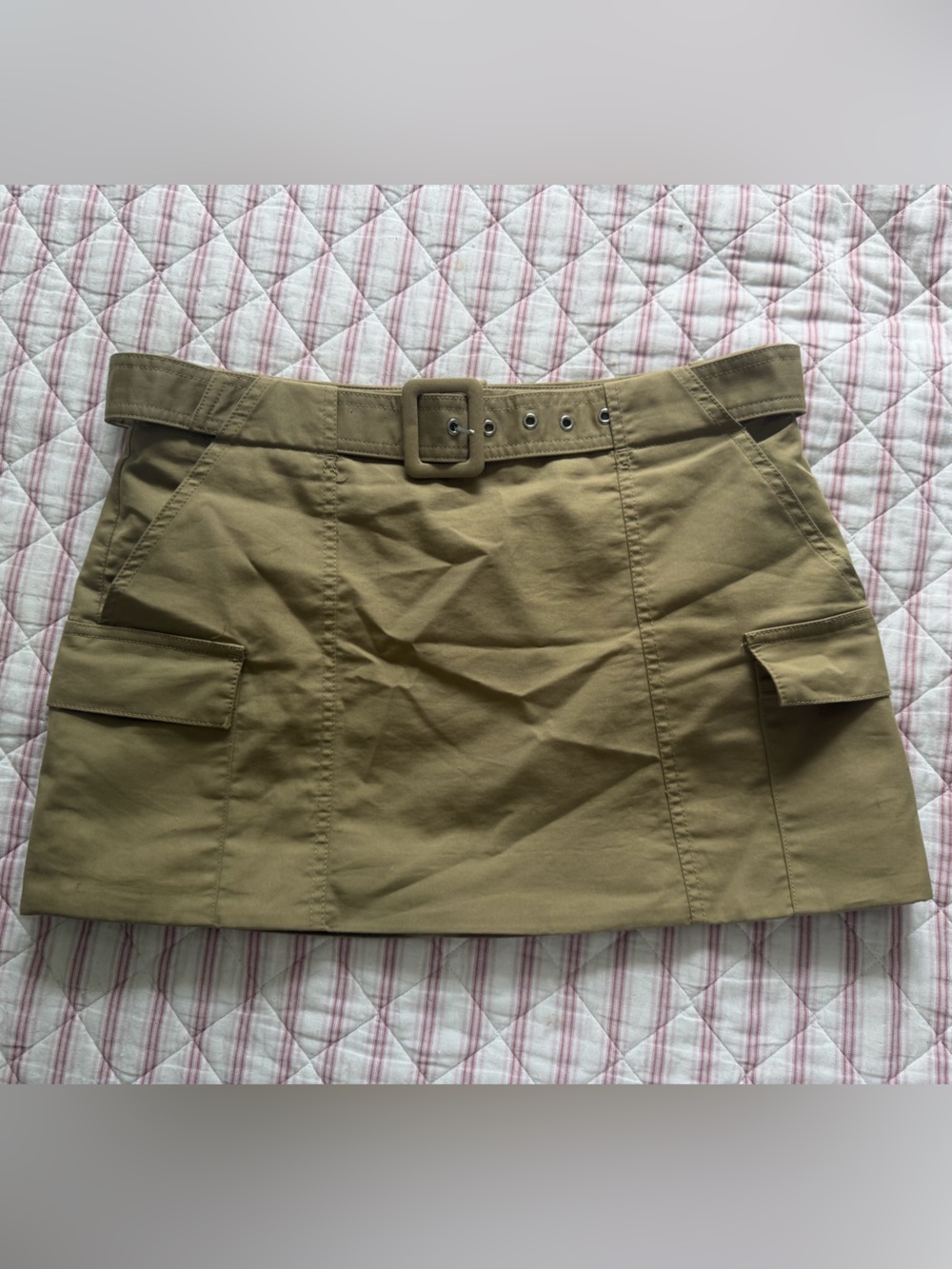 Tan Mango Cargo Mini Skirt with Belt